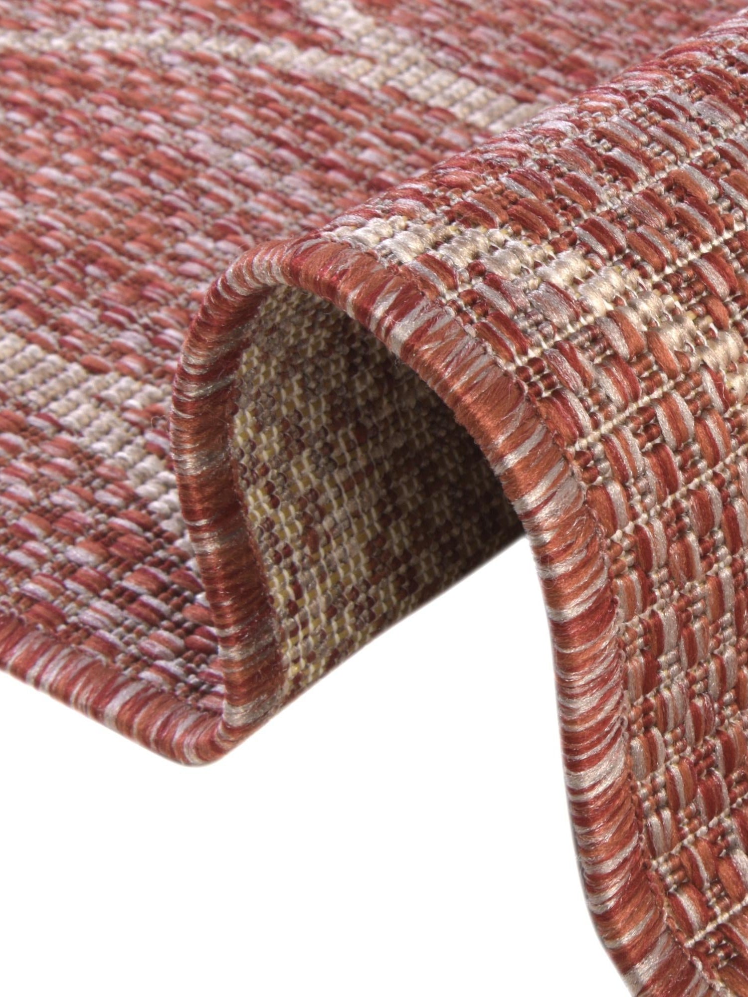 Rust Red 2' x 8' Outdoor Trellis Runner Area Rug Weather Resistant for Patio, Deck, Terrace, Balcony, Porch Geometric Design Water Safe Outside Carpet for Sale at Rug Engine