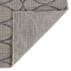 Gray Blue 10' x 10' Outdoor Trellis Square Area Rug Weather Resistant for Patio, Deck, Terrace, Balcony, Porch Geometric Design Water Safe Outside Carpet for Sale at Rug Engine