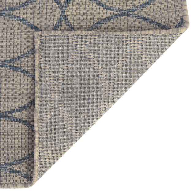Gray Blue 10' x 10' Outdoor Trellis Square Area Rug Weather Resistant for Patio, Deck, Terrace, Balcony, Porch Geometric Design Water Safe Outside Carpet for Sale at Rug Engine