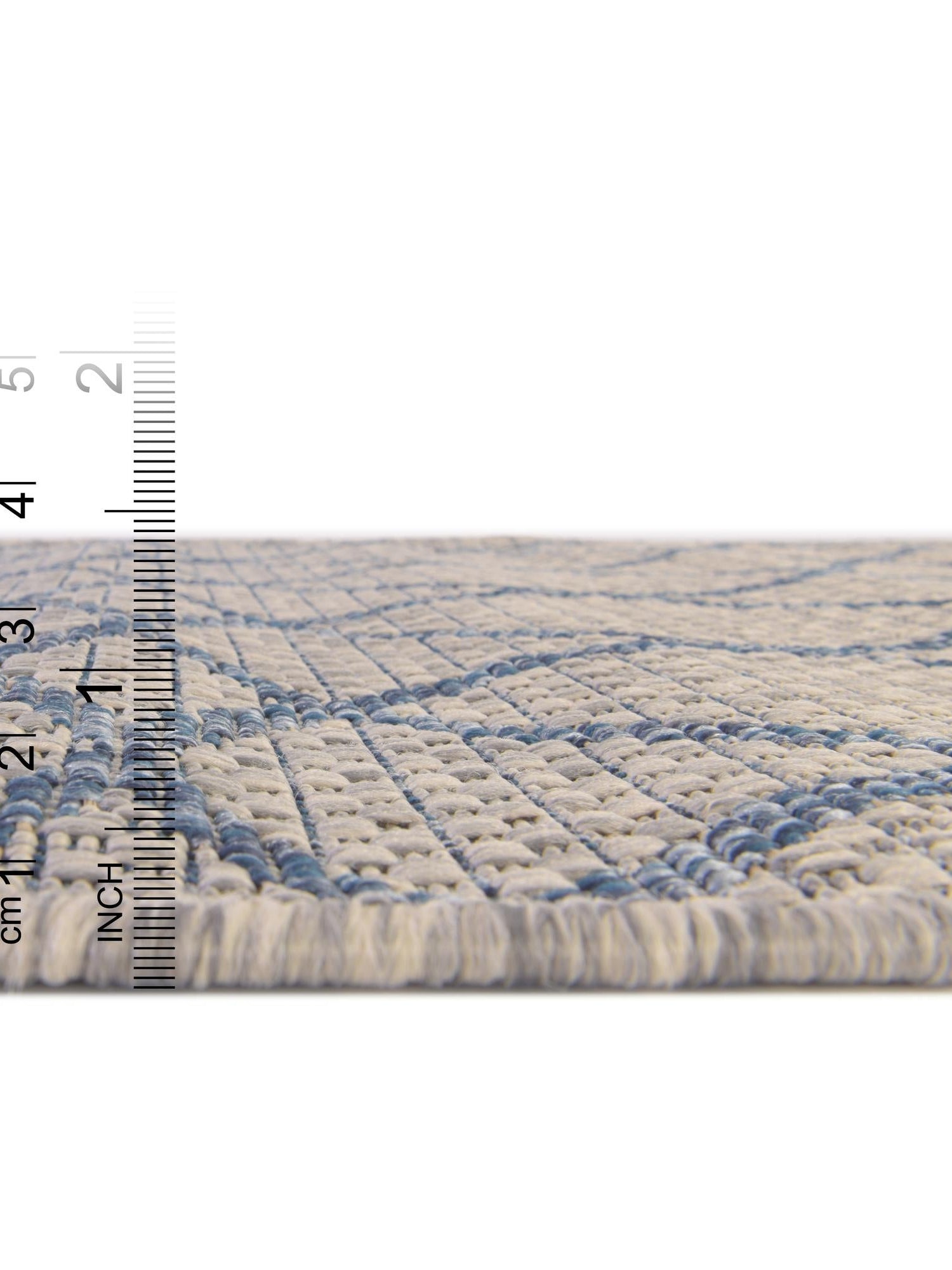 Gray Blue 3' x 3' Outdoor Trellis Round Area Rug Weather Resistant for Patio, Deck, Terrace, Balcony, Porch Geometric Design Water Safe Outside Carpet for Sale at Rug Engine