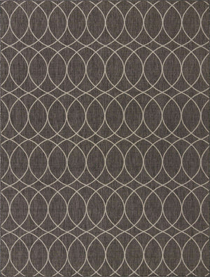 Charcoal 9' x 12' Outdoor Trellis Rectangle Rug