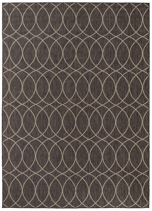 Charcoal 7' 10 x 11' Outdoor Trellis Rectangle Area Rug Weather Resistant for Patio, Deck, Terrace, Balcony, Porch Geometric Design Water Safe Outside Carpet for Sale at Rug Engine