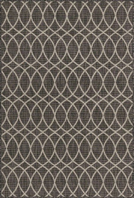Charcoal 4' 1 x 6' 1 Outdoor Trellis Rectangle Rug