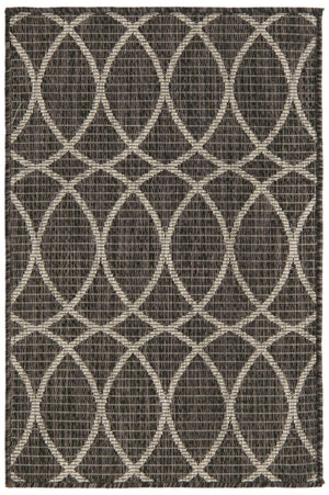 Charcoal 2' x 3' 1 Outdoor Trellis Rectangle Area Rug Weather Resistant for Patio, Deck, Terrace, Balcony, Porch Geometric Design Water Safe Outside Carpet for Sale at Rug Engine