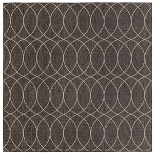 Charcoal 10' x 10' Outdoor Trellis Square Area Rug Weather Resistant for Patio, Deck, Terrace, Balcony, Porch Geometric Design Water Safe Outside Carpet for Sale at Rug Engine