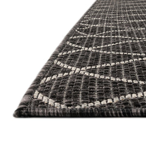 Charcoal 2' x 6' 1 Outdoor Trellis Runner Area Rug Weather Resistant for Patio, Deck, Terrace, Balcony, Porch Geometric Design Water Safe Outside Carpet for Sale at Rug Engine