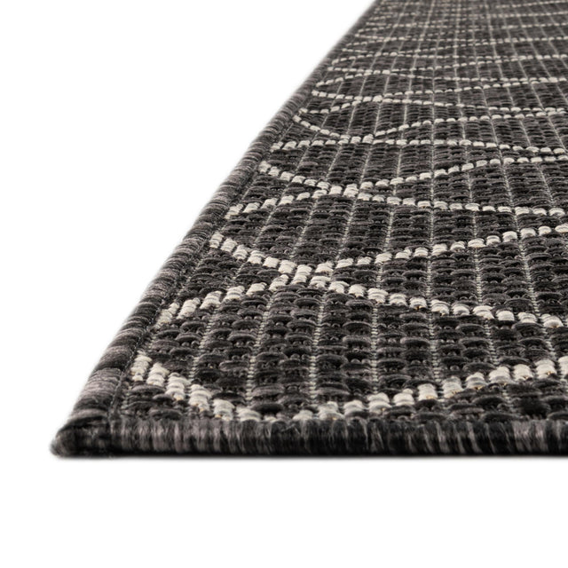Charcoal 2' x 6' 1 Outdoor Trellis Runner Area Rug Weather Resistant for Patio, Deck, Terrace, Balcony, Porch Geometric Design Water Safe Outside Carpet for Sale at Rug Engine