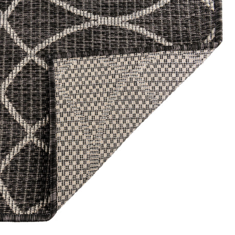 Charcoal 2' x 6' 1 Outdoor Trellis Runner Area Rug Weather Resistant for Patio, Deck, Terrace, Balcony, Porch Geometric Design Water Safe Outside Carpet for Sale at Rug Engine