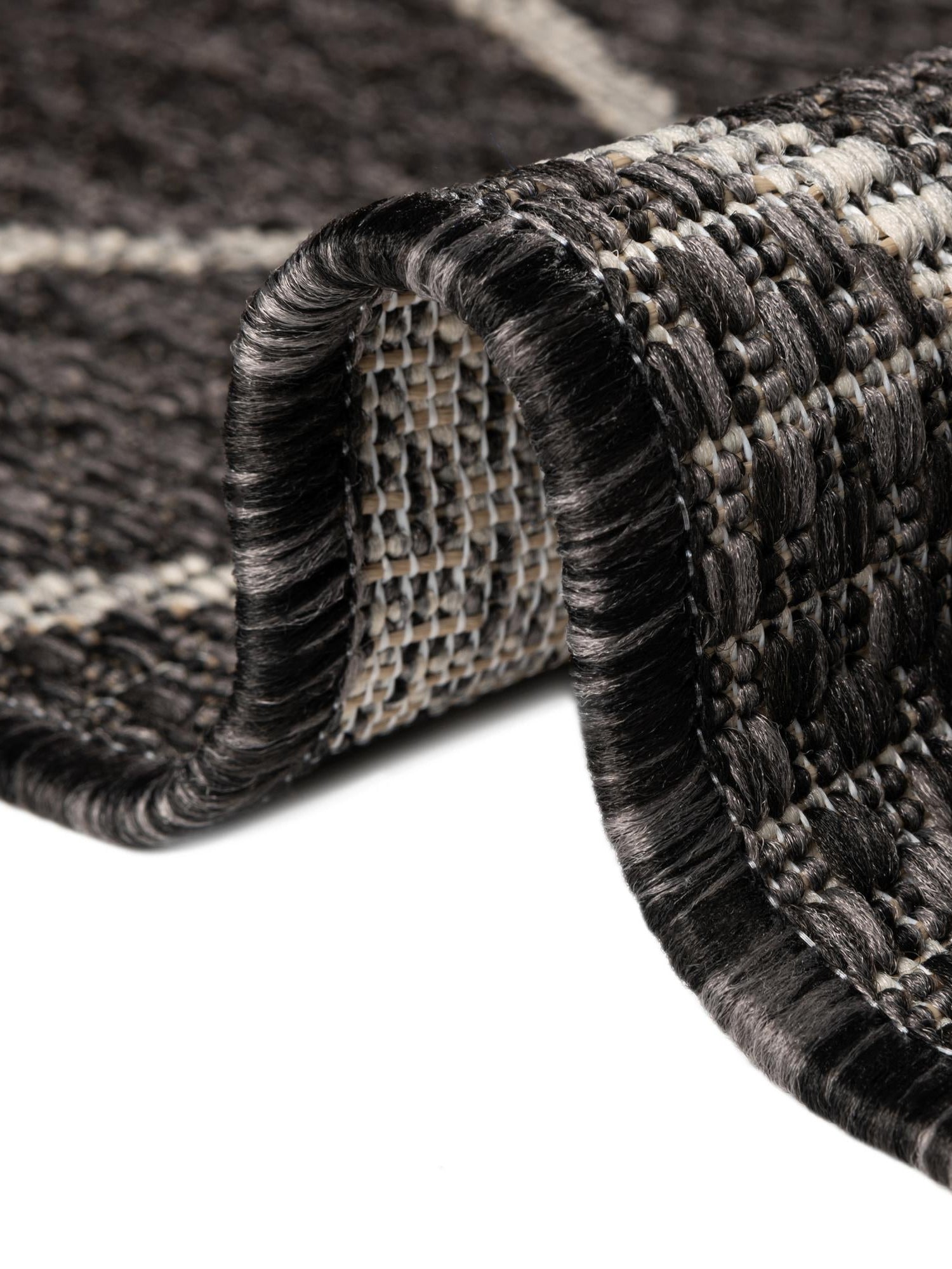 Charcoal 2' x 6' 1 Outdoor Trellis Runner Area Rug Weather Resistant for Patio, Deck, Terrace, Balcony, Porch Geometric Design Water Safe Outside Carpet for Sale at Rug Engine