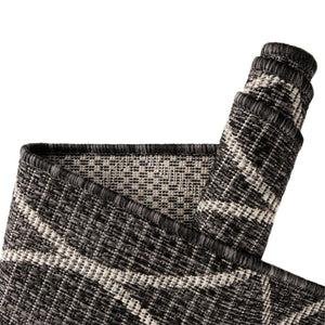 Charcoal 2' x 6' 1 Outdoor Trellis Runner Area Rug Weather Resistant for Patio, Deck, Terrace, Balcony, Porch Geometric Design Water Safe Outside Carpet for Sale at Rug Engine