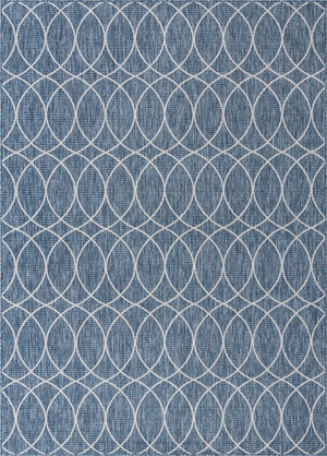 Blue 7' 10 x 11' Outdoor Trellis Rectangle Area Rug Weather Resistant for Patio, Deck, Terrace, Balcony, Porch Geometric Design Water Safe Outside Carpet for Sale at Rug Engine