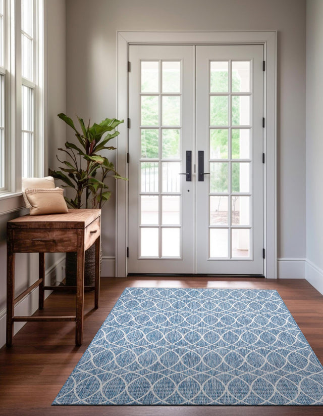 Blue 10' x 14' 1 Outdoor Trellis Rectangle Rug