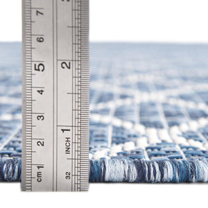 Blue 10' x 10' Outdoor Trellis Square Rug