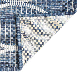 Blue 2' x 8' Outdoor Trellis Runner Area Rug Weather Resistant for Patio, Deck, Terrace, Balcony, Porch Geometric Design Water Safe Outside Carpet for Sale at Rug Engine