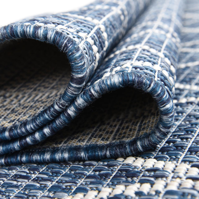 Blue 2' x 8' Outdoor Trellis Runner Area Rug Weather Resistant for Patio, Deck, Terrace, Balcony, Porch Geometric Design Water Safe Outside Carpet for Sale at Rug Engine