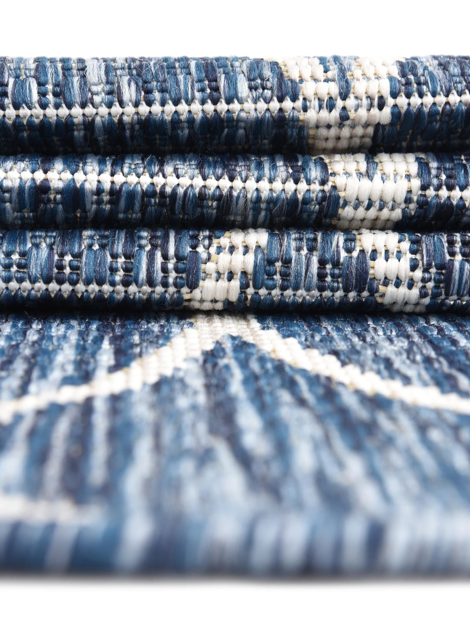 Blue 2' x 8' Outdoor Trellis Runner Area Rug Weather Resistant for Patio, Deck, Terrace, Balcony, Porch Geometric Design Water Safe Outside Carpet for Sale at Rug Engine