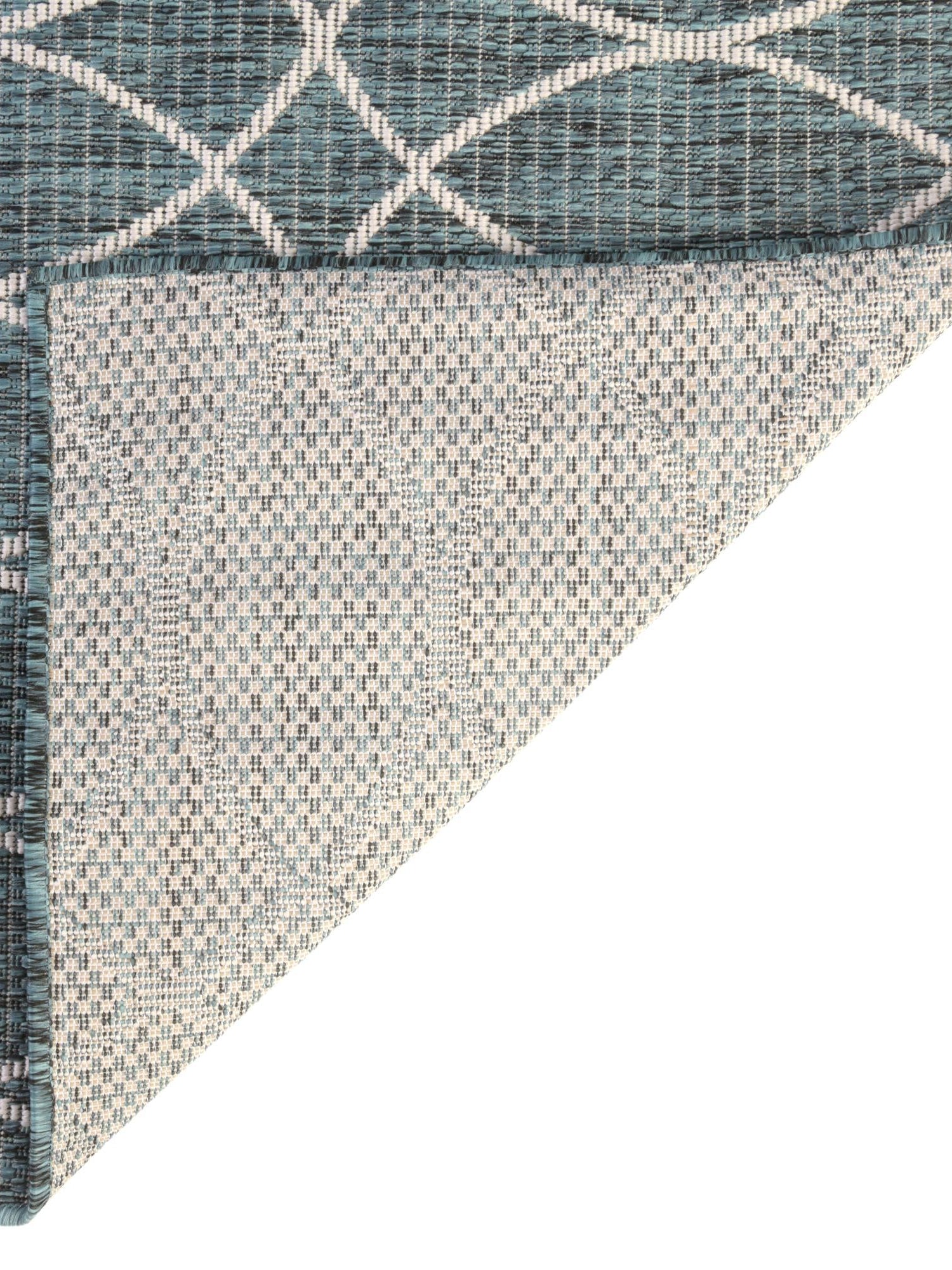 Teal 7' 10 x 11' Outdoor Trellis Rectangle Area Rug Weather Resistant for Patio, Deck, Terrace, Balcony, Porch Geometric Design Water Safe Outside Carpet for Sale at Rug Engine