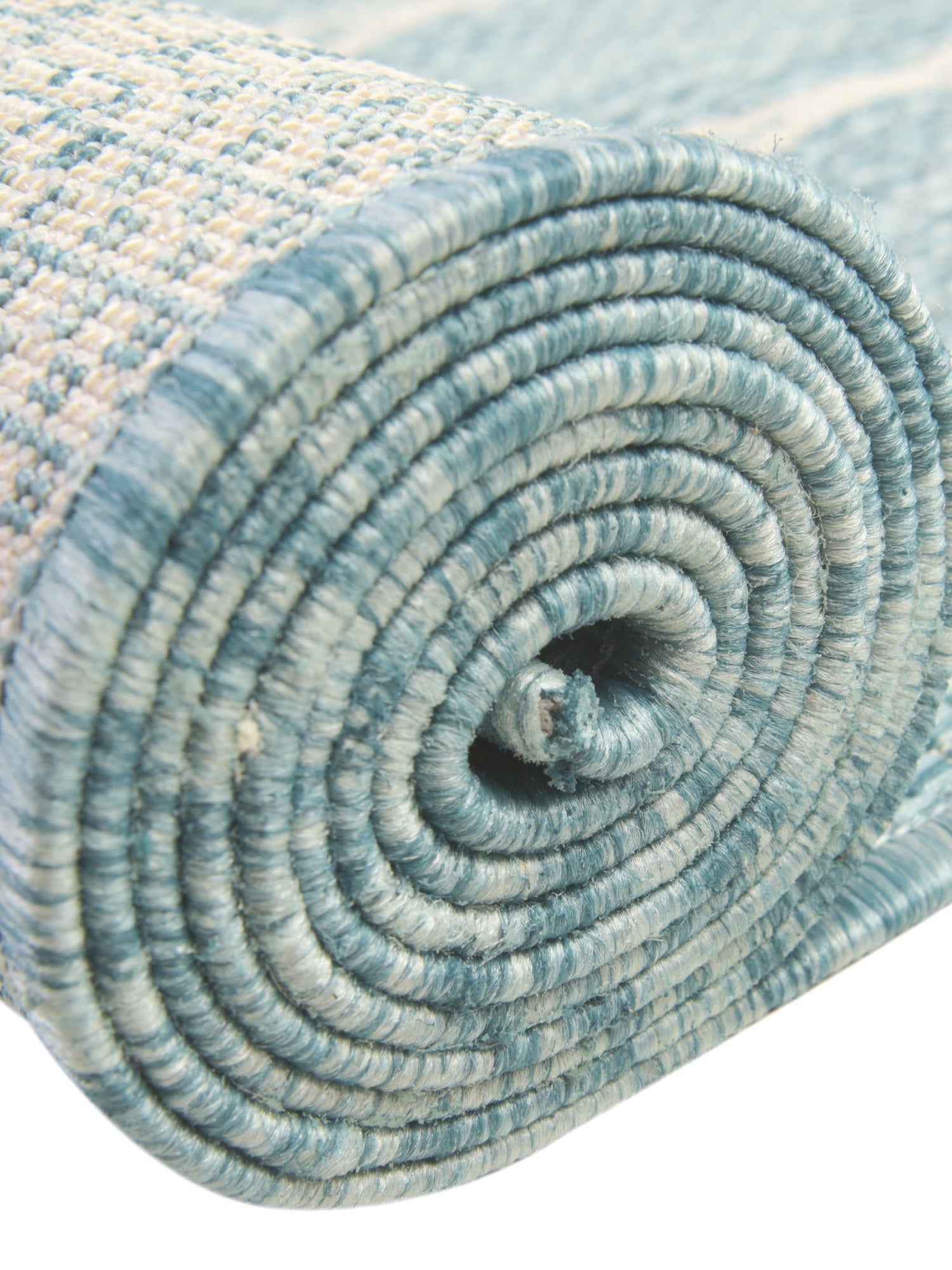 Light Aqua 3' x 3' Outdoor Trellis Round Area Rug Weather Resistant for Patio, Deck, Terrace, Balcony, Porch Geometric Design Water Safe Outside Carpet for Sale at Rug Engine