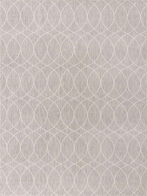 Light Gray 9' x 12' Outdoor Trellis Rectangle Area Rug Weather Resistant for Patio, Deck, Terrace, Balcony, Porch Geometric Design Water Safe Outside Carpet for Sale at Rug Engine