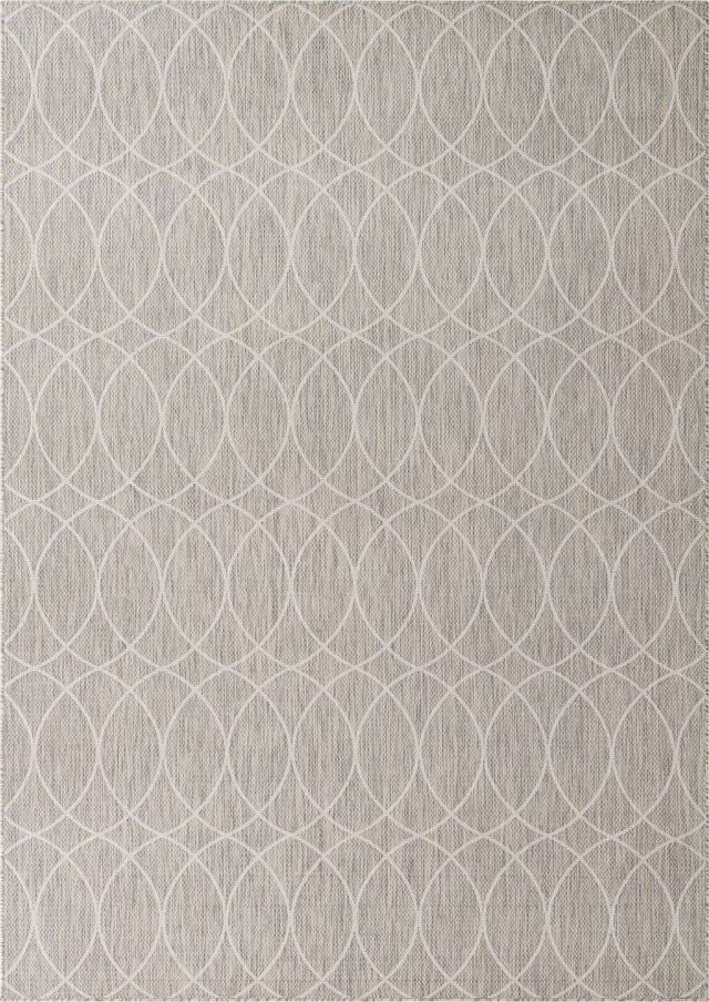 Light Gray 7' 10 x 11' Outdoor Trellis Rectangle Area Rug Weather Resistant for Patio, Deck, Terrace, Balcony, Porch Geometric Design Water Safe Outside Carpet for Sale at Rug Engine