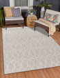 Light Gray 9' x 12' Outdoor Trellis Rectangle Area Rug Weather Resistant for Patio, Deck, Terrace, Balcony, Porch Geometric Design Water Safe Outside Carpet for Sale at Rug Engine