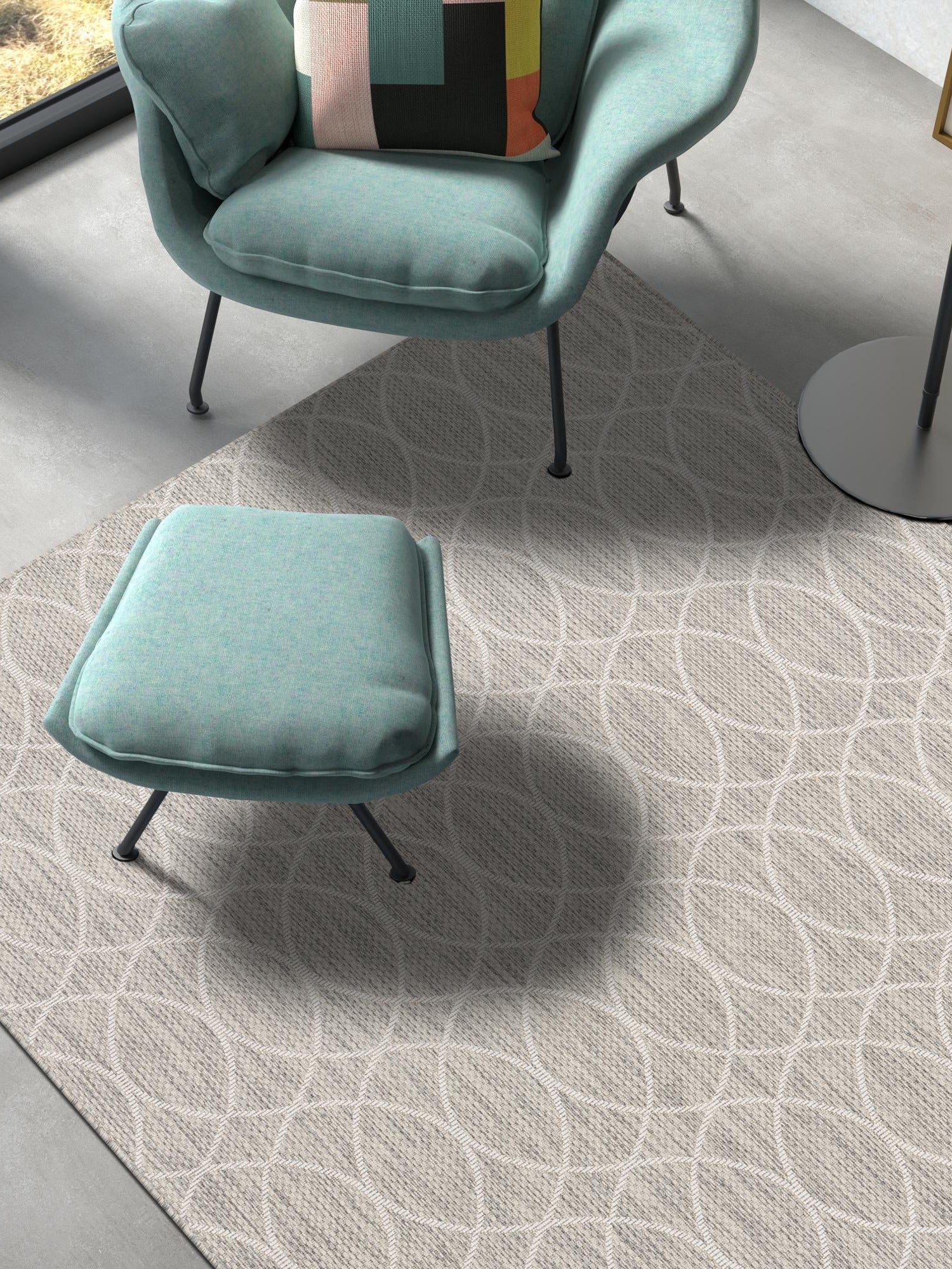 Light Gray 9' x 12' Outdoor Trellis Rectangle Area Rug Weather Resistant for Patio, Deck, Terrace, Balcony, Porch Geometric Design Water Safe Outside Carpet for Sale at Rug Engine