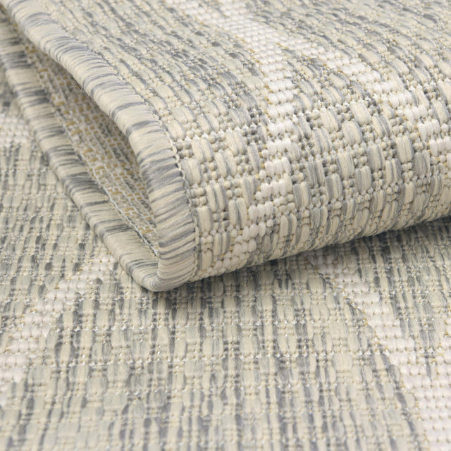 Light Gray 3' 1 x 5' 3 Outdoor Trellis Rectangle Area Rug Weather Resistant for Patio, Deck, Terrace, Balcony, Porch Geometric Design Water Safe Outside Carpet for Sale at Rug Engine