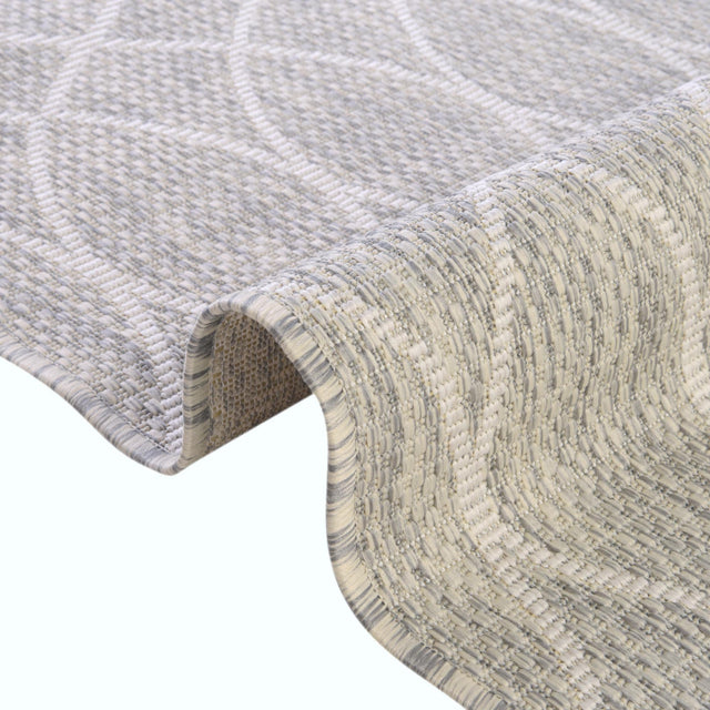 Light Gray 2' x 3' 1 Outdoor Trellis Rectangle Area Rug Weather Resistant for Patio, Deck, Terrace, Balcony, Porch Geometric Design Water Safe Outside Carpet for Sale at Rug Engine