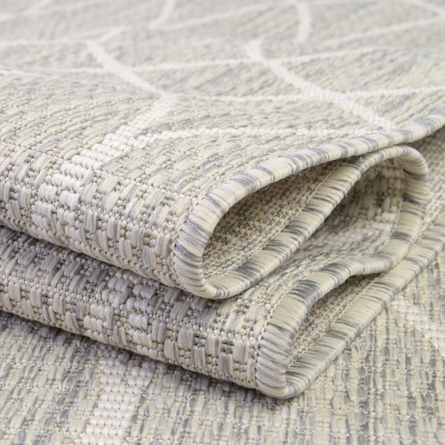 Light Gray 7' 10 x 11' Outdoor Trellis Rectangle Area Rug Weather Resistant for Patio, Deck, Terrace, Balcony, Porch Geometric Design Water Safe Outside Carpet for Sale at Rug Engine