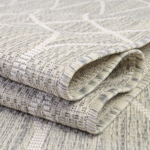 Light Gray 4' 1 x 6' 1 Outdoor Trellis Rectangle Area Rug Weather Resistant for Patio, Deck, Terrace, Balcony, Porch Geometric Design Water Safe Outside Carpet for Sale at Rug Engine
