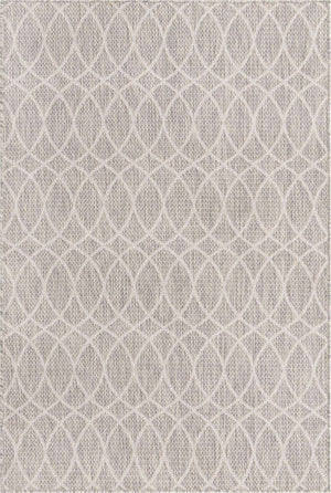Light Gray 4' 1 x 6' 1 Outdoor Trellis Rectangle Area Rug Weather Resistant for Patio, Deck, Terrace, Balcony, Porch Geometric Design Water Safe Outside Carpet for Sale at Rug Engine