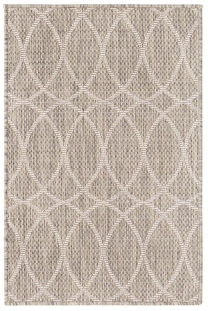 Light Gray 2' x 3' 1 Outdoor Trellis Rectangle Area Rug Weather Resistant for Patio, Deck, Terrace, Balcony, Porch Geometric Design Water Safe Outside Carpet for Sale at Rug Engine