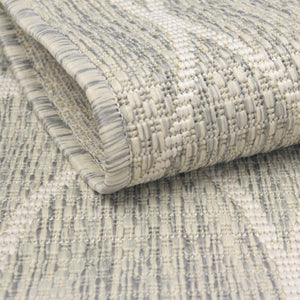 Light Gray 3' 1 x 3' 1 Outdoor Trellis Round Area Rug Weather Resistant for Patio, Deck, Terrace, Balcony, Porch Geometric Design Water Safe Outside Carpet for Sale at Rug Engine