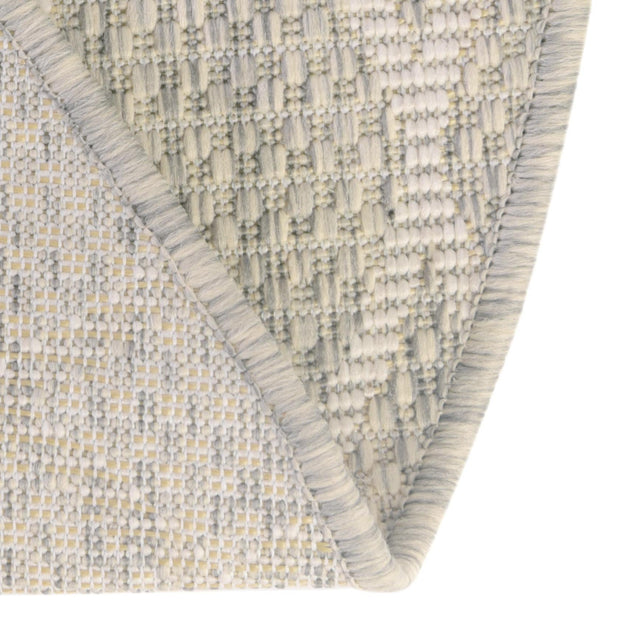 Light Gray 4' 1 x 4' 1 Outdoor Trellis Round Area Rug Weather Resistant for Patio, Deck, Terrace, Balcony, Porch Geometric Design Water Safe Outside Carpet for Sale at Rug Engine