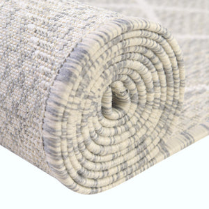 Light Gray 3' 1 x 3' 1 Outdoor Trellis Round Area Rug Weather Resistant for Patio, Deck, Terrace, Balcony, Porch Geometric Design Water Safe Outside Carpet for Sale at Rug Engine