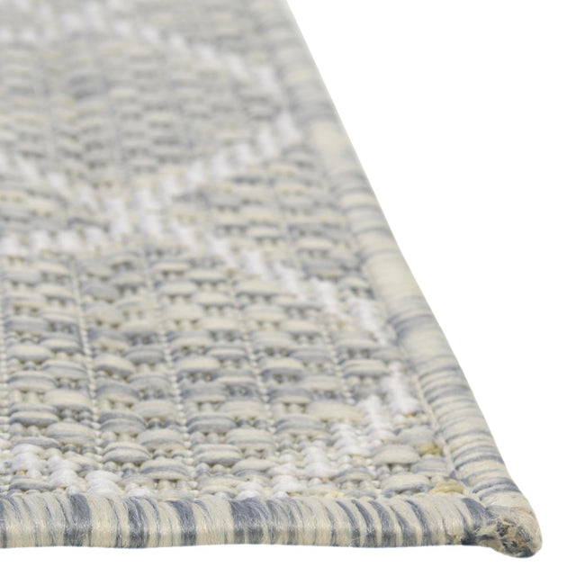 Light Gray 2' x 6' 1 Outdoor Trellis Runner Area Rug Weather Resistant for Patio, Deck, Terrace, Balcony, Porch Geometric Design Water Safe Outside Carpet for Sale at Rug Engine