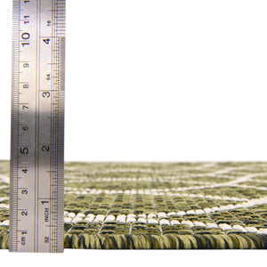 Green 3' 1 x 5' 3 Outdoor Trellis Rectangle Area Rug Weather Resistant for Patio, Deck, Terrace, Balcony, Porch Geometric Design Water Safe Outside Carpet for Sale at Rug Engine