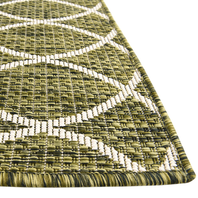 Green 10' x 14' 1 Outdoor Trellis Rectangle Area Rug Weather Resistant for Patio, Deck, Terrace, Balcony, Porch Geometric Design Water Safe Outside Carpet for Sale at Rug Engine