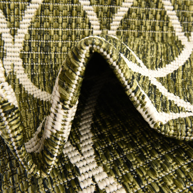 Green 10' x 14' 1 Outdoor Trellis Rectangle Area Rug Weather Resistant for Patio, Deck, Terrace, Balcony, Porch Geometric Design Water Safe Outside Carpet for Sale at Rug Engine