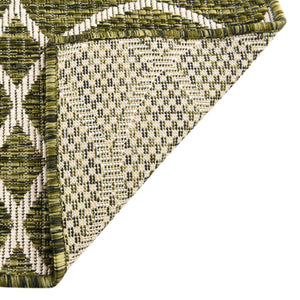 Green 5' 3 x 8' Outdoor Trellis Rectangle Area Rug Weather Resistant for Patio, Deck, Terrace, Balcony, Porch Geometric Design Water Safe Outside Carpet for Sale at Rug Engine