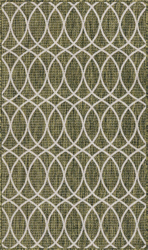 Green 3' 1 x 5' 3 Outdoor Trellis Rectangle Area Rug Weather Resistant for Patio, Deck, Terrace, Balcony, Porch Geometric Design Water Safe Outside Carpet for Sale at Rug Engine