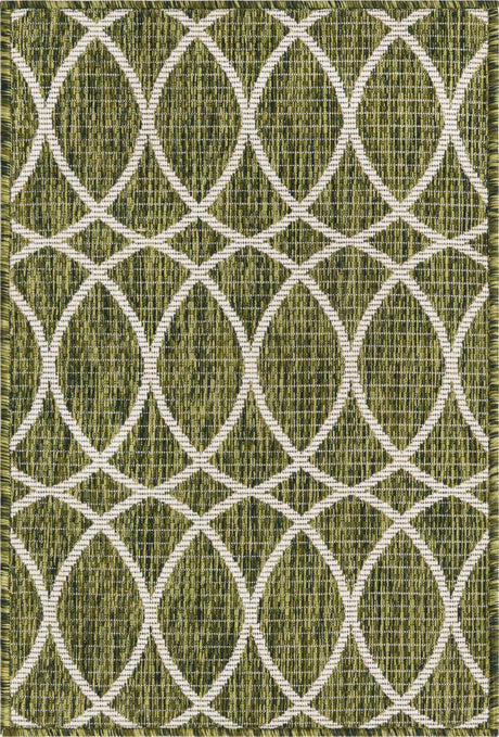 Green 2' x 3' 1 Outdoor Trellis Rectangle Rug