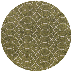 Green 10' x 10' Outdoor Trellis Round Rug