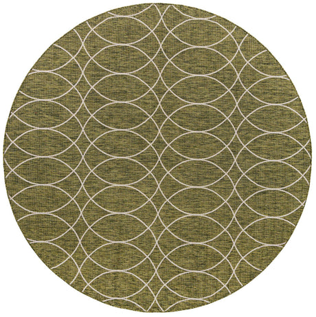Green 10' x 10' Outdoor Trellis Round Rug