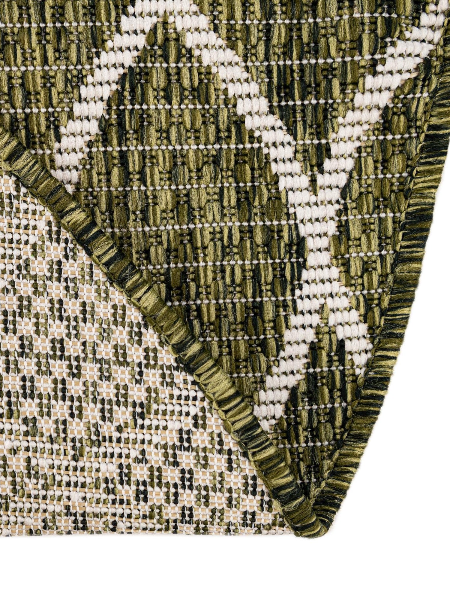 Green 4' 1 x 4' 1 Outdoor Trellis Round Area Rug Weather Resistant for Patio, Deck, Terrace, Balcony, Porch Geometric Design Water Safe Outside Carpet for Sale at Rug Engine