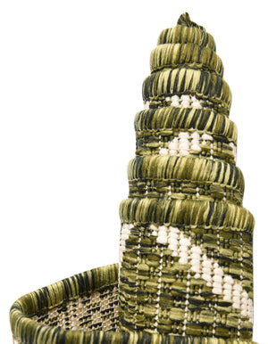 Green 3' 1 x 3' 1 Outdoor Trellis Round Area Rug Weather Resistant for Patio, Deck, Terrace, Balcony, Porch Geometric Design Water Safe Outside Carpet for Sale at Rug Engine