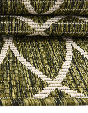 Green 3' 1 x 3' 1 Outdoor Trellis Round Area Rug Weather Resistant for Patio, Deck, Terrace, Balcony, Porch Geometric Design Water Safe Outside Carpet for Sale at Rug Engine