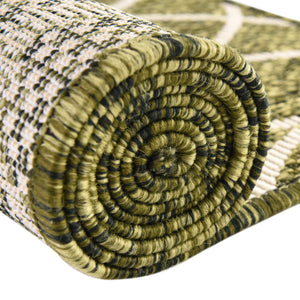 Green 2' x 8' Outdoor Trellis Runner Area Rug Weather Resistant for Patio, Deck, Terrace, Balcony, Porch Geometric Design Water Safe Outside Carpet for Sale at Rug Engine
