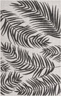 Charcoal Ivory 5' 3 x 8' Outdoor Botanical Rectangle Area Rug Weather Resistant for Patio, Deck, Terrace, Balcony, Porch Polypropylene Garden Floral Tropical Carpet for Sale at Rug Engine
