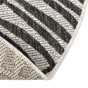 Charcoal Ivory 4' 1 x 4' 1 Outdoor Botanical Round Area Rug Weather Resistant for Patio, Deck, Terrace, Balcony, Porch Polypropylene Garden Floral Tropical Carpet for Sale at Rug Engine